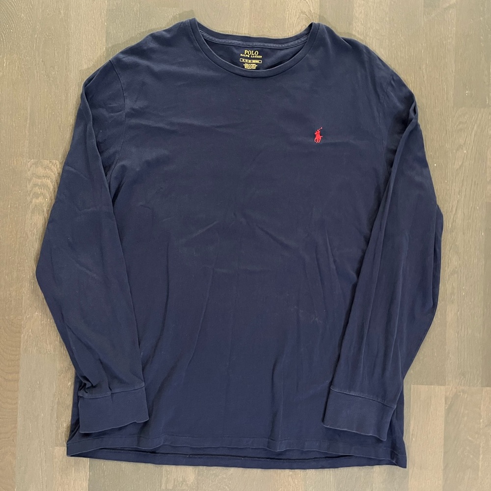 Polo Ralph Lauren navy blue longsleeve with red logo